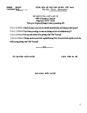 Đề kiểm tra giữa kỳ 2 môn Địa lý Lớp 8 - Năm học 2017-2018